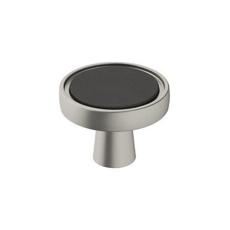 Amerock Mergence 1-3/8 in 35 mm Diameter Matte Black/Satin Nickel Cabinet Knob BP36857FBG10