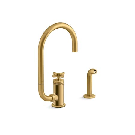 Kohler Billet Single-handle bar sink faucet with two-function extended-reach spout and side sprayer 28675-3-2MB