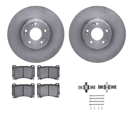 Dynamic Friction Co DFC Brake Rotor with 5000 Brake Pads and Hardware Kit 6512-03282
