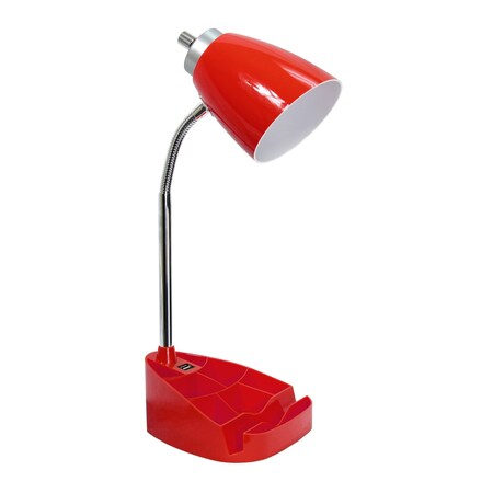 Homeroots 19" Red Swing Arm USB Table Lamp 645979