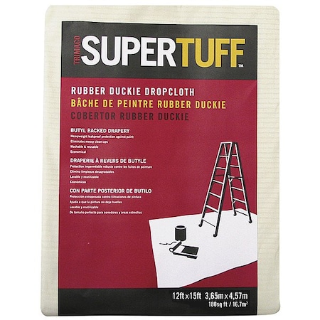 Trimaco Drop Cloth, 23 mil, Rubber, 15 ft L 80203