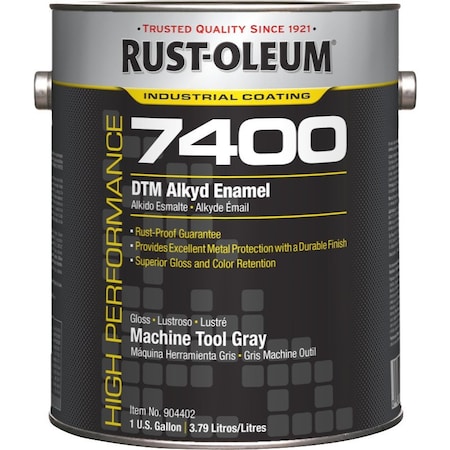 Rust-Oleum Interior/Exterior Paint, High Gloss, Oil Base, Machine Tool Gray, 1 gal 904402