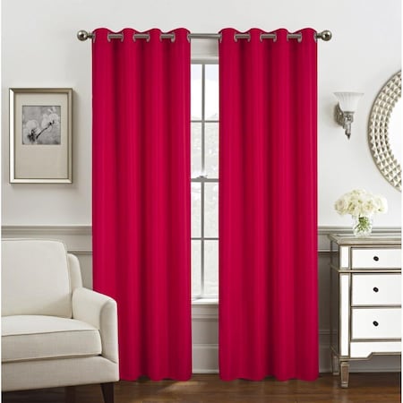 Olivia Gray 54 x 84 in. Gilbert Solid Single Grommet Curtain Panel, Red PNG31677