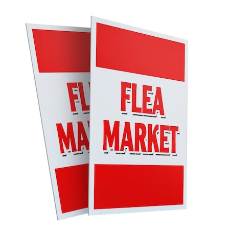 Signmission Flea Market, Plastic Signs Only 24 Inch x 36 Inch, Corrugated Plastic, 2PK CSB-2436-2PACK-Flea Market