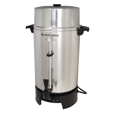 West Bend Polished Aluminum Coffee Urn, , Silver, 100 Cup, 1500W 33600