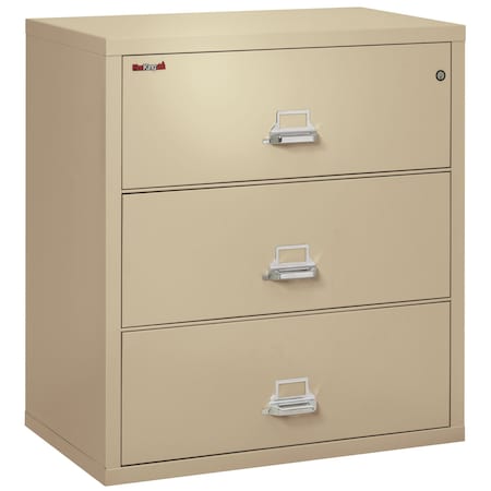 Fireking 31-15/16" W 3 Drawer Fire-Resistant Lateral File Cabinet, Parchment, Letter/Legal 3-3822-CPA