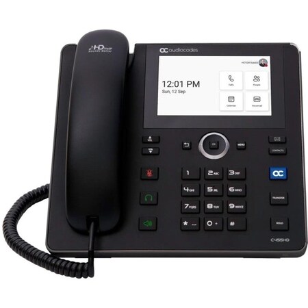 Audiocodes Teams C455HD IP-Phone PoE GbE with integrated BT Dual Band Wi-Fi and an external power supply black TEAMS-C455HDPS-DBW