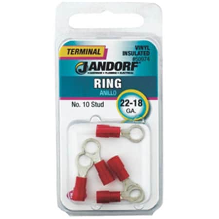 Jandorf Specialty Hardw 60974 Vinyl Insulated Ring Terminal - 22-18 ga., 10 in. Stud 3401874