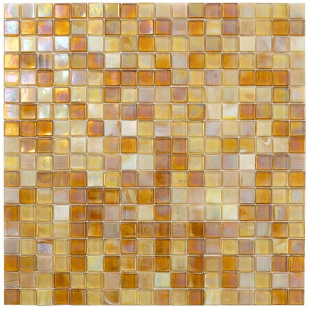 Apollo Tile Mingles 11.6inx11.6in Glossy White and Gold Glass Mosaic Wall and Floor Tile 18.69 sqft/case, 20PK MIX1588BG335A