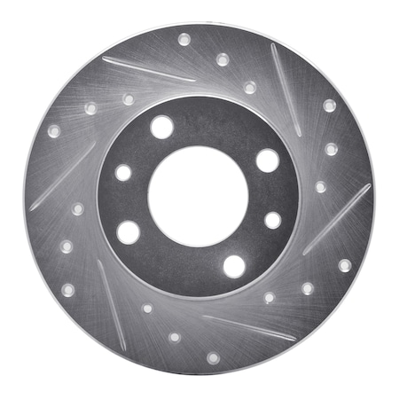 Dynamic Friction Co DFC Brake Rotor - Drilled and Slotted - Silver 631-07000R