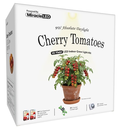 Miracle Led Cherry Tomatoes Starter Grow Light Kit, 2-Socket Full Spectrum LED Lights, 2- Pack, 2PK 804663