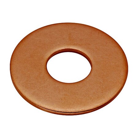 Zoro Select Flat Washer, For Screw Size 5/8 in , Copper Plain Finish, 2 PK WASB58RCU