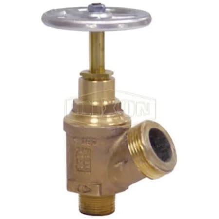 Dixon Sprinkler Hose Valve with Aluminum Hand wheel, 1 x 1-1/2 in Nominal, MNPT x MNST NH End Style, 175 ASHV1015F