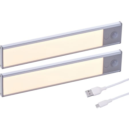 Black & Decker 2-Bar Rechargeable Under Cabinet Lighting Kit, Warm White, 9" LEDUC9-2REC