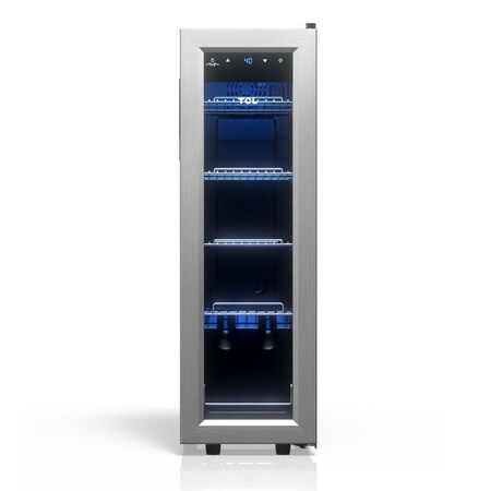 Tcl 1.24 Cu. Ft. 33-Can Beverage Cooler, Digital Controls, LED Light, Glass Door, Stainless Steel TRV033FAS