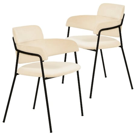 Leisuremod Axis Collection Modern Dining Chair in Beige, 2PK AC22BG2