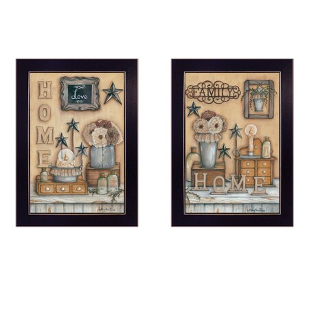 Homeroots Set Of Two Where Family and Friends Gather II 1 Black Framed Print Wall Art, 2PK 405905