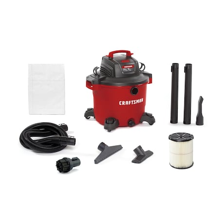Craftsman 16 Gallon 6.5 Peak HP Heavy-Duty Wet/Dry Vacuum with Diffuser and Attachments CMXEVBE18695
