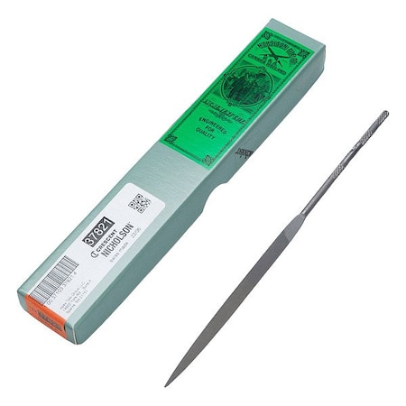 Crescent Nicholson File, 6.25In, Needle, Half Rd, Cut 4, Bx T37821