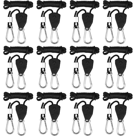 Ipower 6-Pair 1/8 Inch Adjustable Rope Hanger, Heavy Duty Grow Light Hangers with Reinforced Metal GLROPELITEX6