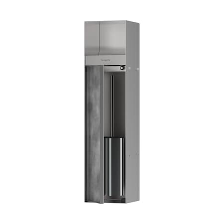Hansgrohe Rock Recessed Toilet Brush Holder w/ Toilet Paper Holder & Tileable Door in Brushed Stainless Steel 56062800