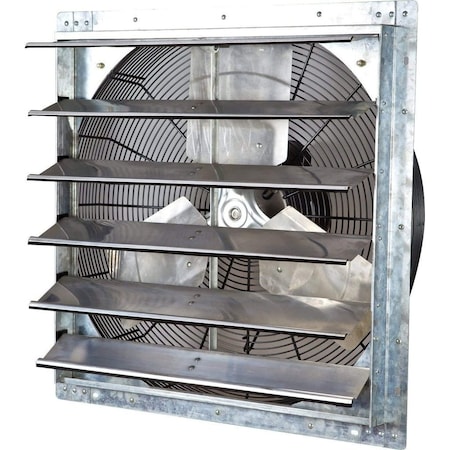 Iliving Silver 24 in. 4244 CFM Electric Powered Gable Mount Shutter Fan/Vent ILG8SF24V