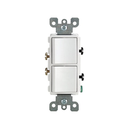 Leviton AC Quiet Switch Decora 15 amps Single Pole Combination White White 05634-0WS