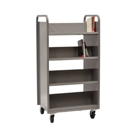 Specialty Store Services Heavy Duty 8 Shelf Double Sided Utility Book Return Cart On Wheels, 30 In. W X 22.5 D X 57 H 22778