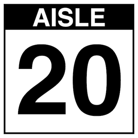 5S Supplies Warehouse Aisle 20 Sign - 16in x 16in - DOUBLE - NONE - PVC AISLE20-16X16-DOUBLE-NONE