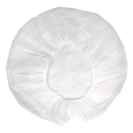 Safety Zone Bouffant Cap, Polyproplene, White, 21" - Case of 500 DA-BC210
