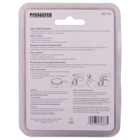 Prosource Furniture Bumper Pad, 1-1/4 in, Disk, PU FE-50774-PS