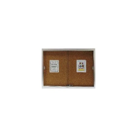 Aarco Enclosed Bulletin Boards w/ Sliding Glass Doors Satin Anodized Aluminium 36"x48" SBC3648