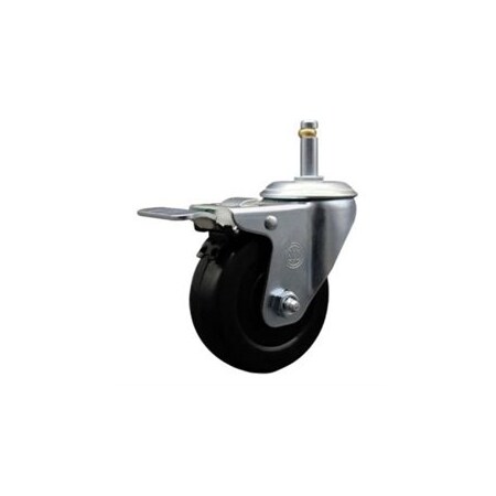 Service Caster 3.5'' Hard Rubber Wheel Swivel 7/16'' Grip Ring Stem Caster Total Lock BRK SCC-GRTTL20S3514-HRS-716138