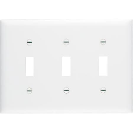 Nextgen TP3WCC12 3 Gang 3 Toggle Openings Nylon Wall Plate, White NE962249