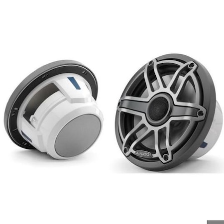 Jl Audio 7.7in Marine Speakers, Sport Grille, Gunmetal Trim Ring, Titanium Grille, 93603, 010-03075-00, 2PK 93603/010-03075-00