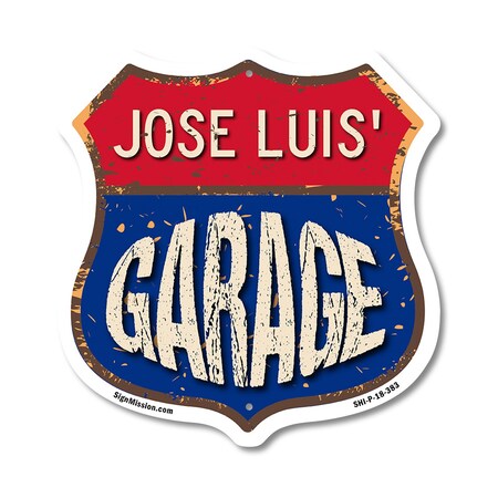 Signmission Jose Luis's Garage, 18 Inch X 18 Inch, Plastic Sign SHI-P-18-383-JOSE LUIS
