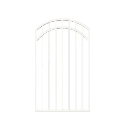 Nuvo Iron 33-in W x 56-in H Glossy Wht Coral Gate Arched 36-in W Opening SC Hardware W/Dbl Side Handle ICGA3356GW
