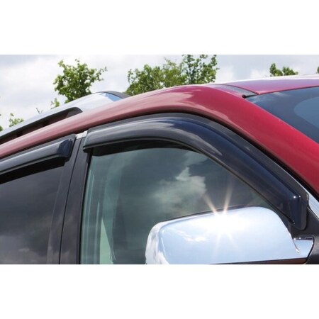 Ventshade Rainguards, Aerodynamic Design, Outside Channel, Black, Acrylic, Set Of 4 94888