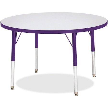 Jonti-Craft Berries Round Activity Table, 36 in. Diameter, E-height, Freckled Gray/Purple/Gray 6488JCE004