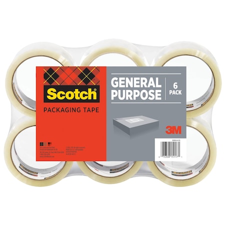 Scotch Packing Tape, 1-7/8"x54.6 Yds., 3" Core, 6/PK, Clear 3350-6