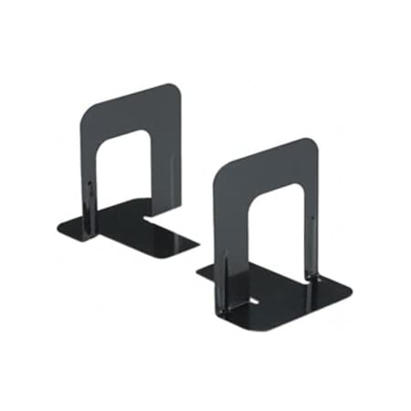 Universal Products Standard Deluxe Metal Bookends, Nonskid Padded Base, Black Enamel 54055