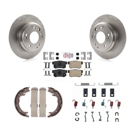 Transit Auto Rear Disc Rotors Ceramic Pads Parking Brake Shoes And Hardware Kit For 1996-1998 Acura RL K8A-109171