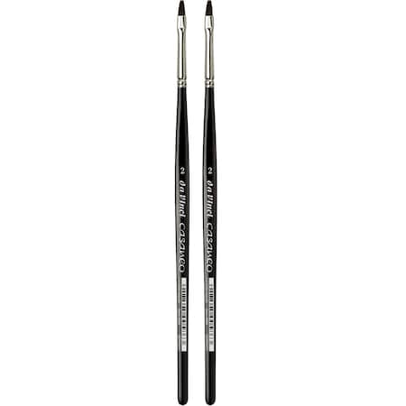 Da Vinci CASANEO Brush, Extra Soft Synthetic, Watercolor & Acrylic, Flat, Series 5898, Size 2, 2PK VA-5898_2
