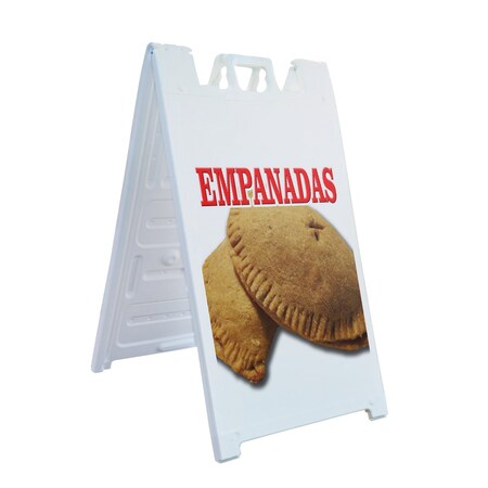 Signmission Empanadas, A-Frame & 2 Decals Installed, Heavy-Duty Plastic Frame SBHD-D-2436-Empanadas