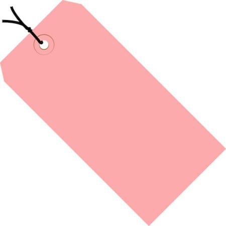 Partners Brand Shipping Tags, Pre-Strung, 13 Pt., 4 1/4" x 2 1/8", Pink, PK1000 G11042J