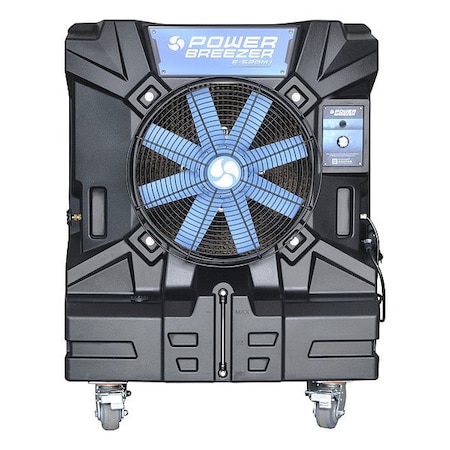 Power Breezer Portable Evaporative Cooler, 5,200 cfm, 1,332 sq ft, 20 gal, 1-1/10 hp E520M