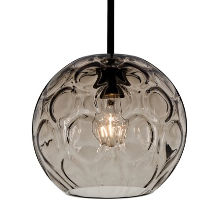 Besa Lighting Besa Bombay Pendant, Smoke, Black Finish, 1x 60W MAX E26 Base 1TT-BOMYSM-BK