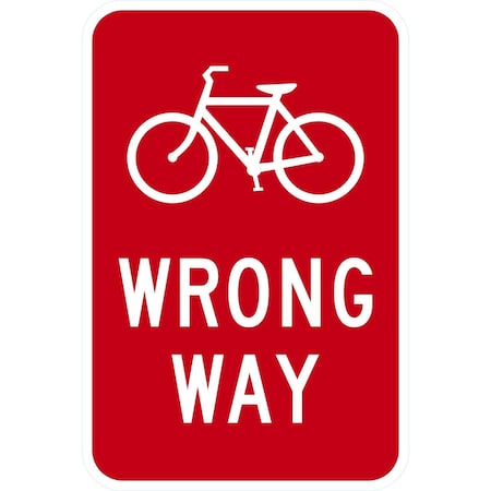 Lyle (Bicycle symbol) Wrong Way, 12x18, Engineer Grade, White G-3700-EG_12x18