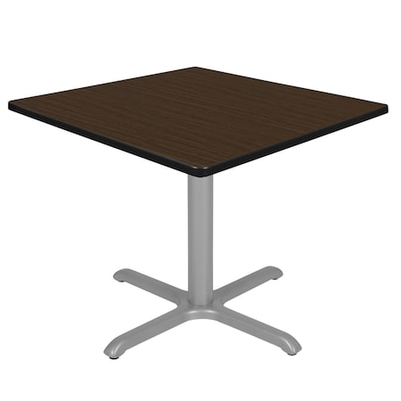 Regency Square Cain Medium X-Base Breakroom Table, 36 in W, 36 in L, Neo Walnut TB3636NWGY