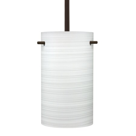 Besa Lighting Besa Tamburo 5 Stem Pendant, Chalk, Bronze Finish, 1x 100W MAX E26 Base 1TT-4005KR-BR